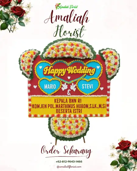 Papan Bunga Pernikahan Damping